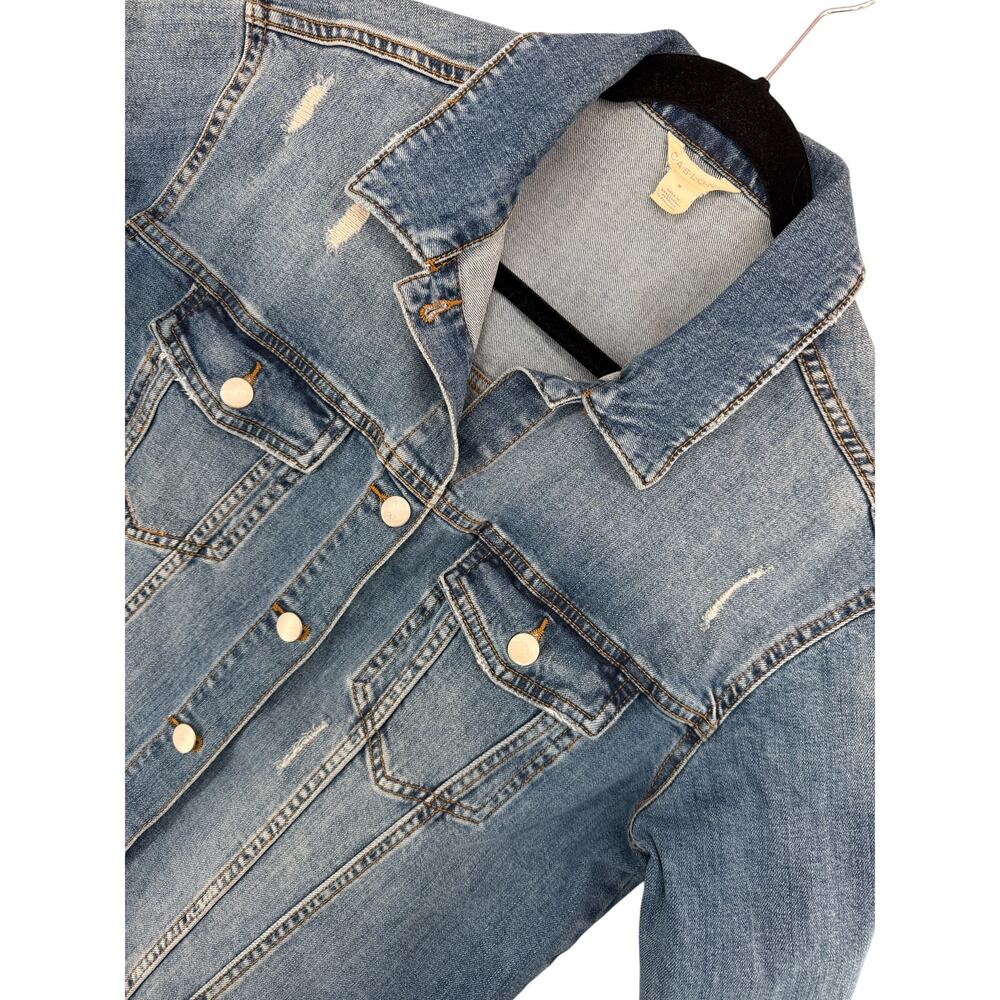 Caslon Trucker Western Classic Jean Stretch Blue Wash Denim Jacket M